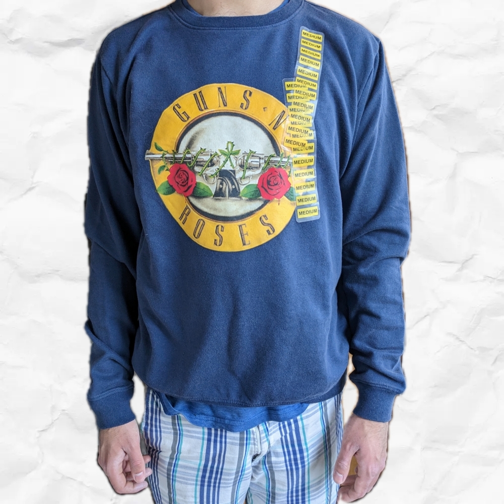 Guns N' Roses- oversized Men's Graphic Band Fleece Lined Crewneck Sweatshirt